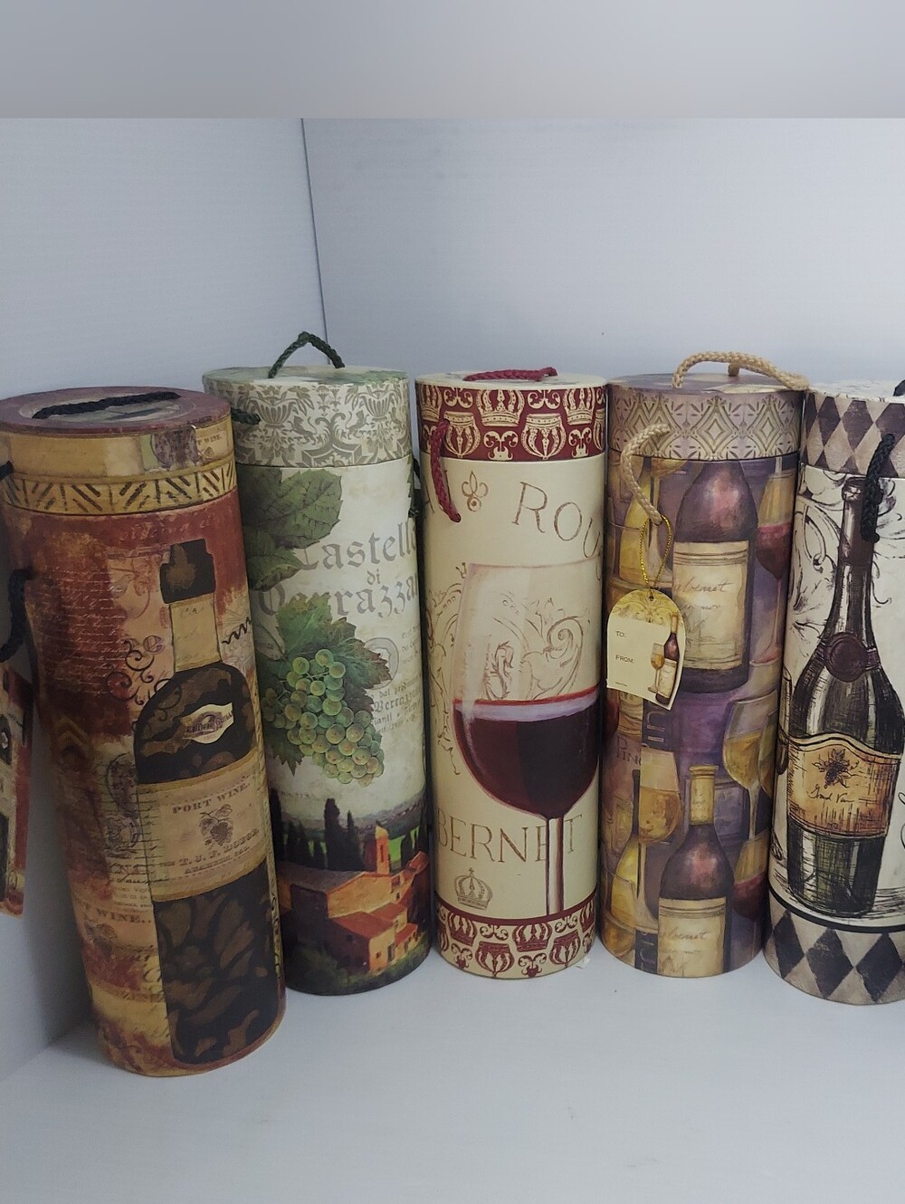 Wine Bottle Gift Boxes - Decorative Wine Carrier Set Of 6 - Multi Color
